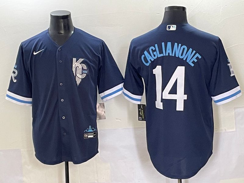 Men 2025 Kansas City Royals #14 Caglianone Blue City Edition Nike MLB Jersey style 1->kansas city royals->MLB Jersey